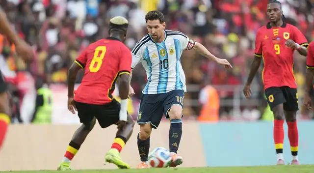 Argentina vs Angola juegan amistoso internacional en Luanda.