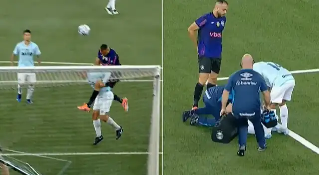 Erick Noriega no pudo continuar el partido de Gremio contra Botafogo.