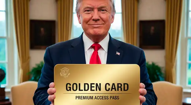 Donald Trump presenta la "tarjeta dorada" que acelera las visas a inmigrantes. Donald Trump presenta la "tarjeta dorada" que acelera las visas a inmigrantes.