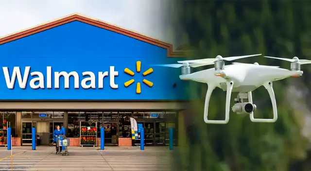 Drones de Walmart listos para realizar entregas en Clermont, Florida.