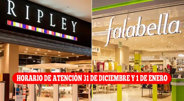 Revisa el horario de atención de Saga Falabella y Ripley para este 31 de diciembre. Revisa el horario de atención de Saga Falabella y Ripley para este 31 de diciembre.