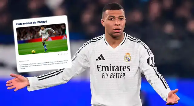 Kylian Mbappé sufre lesión a poco de iniciar la Supercopa de España con Real Madrid.