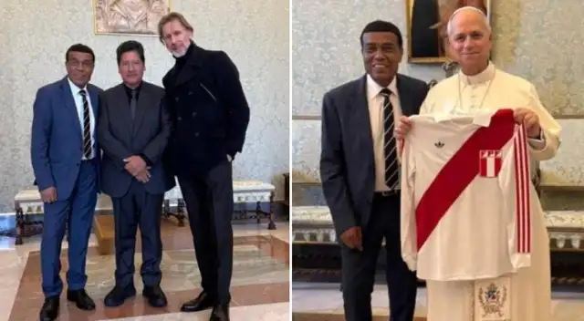 Ricardo Gareca se juntó con Edwin Oviedo en el Vaticano.