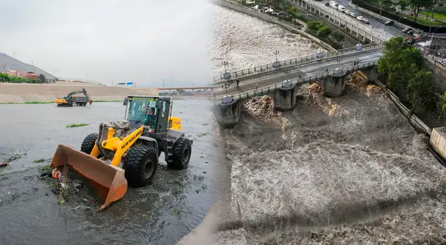 La Municipalidad de Lima realiza acciones en el río Rímac ante el incremento de lluvias.