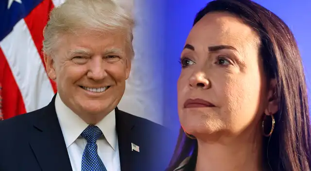 María Corina Machado entrega su Nobel a Donald Trump durante su reunión en la Casa Blanca.