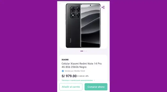 Redmi Note 14 Pro en Yape