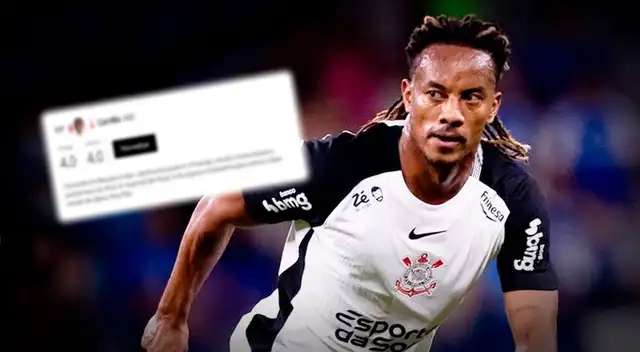 Prensa brasileña dio fuerte opinión de André Carrillo tras empate de Corinthians