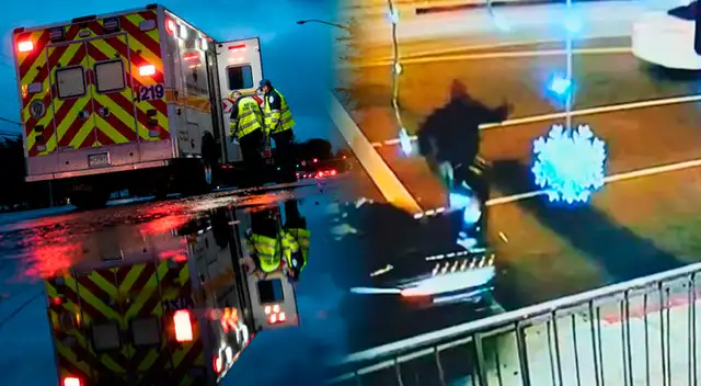 Hombre fue llevado a emergencias tras ser atropellado por auto patrulla de la policía.