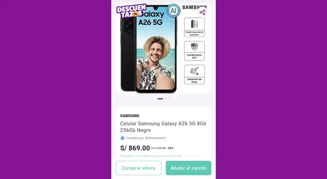  Galaxy A26 en Yape