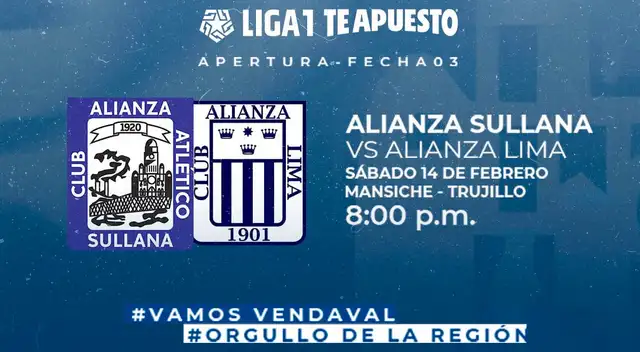 Alianza Lima visita a Alianza Atlético en Trujillo por el Torneo Apertura.