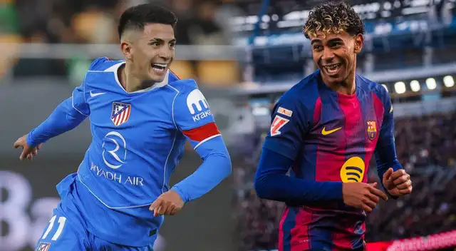 Alineaciones del Atlético Madrid vs. Barcelona.