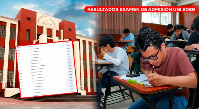 Revisa los resultados del examen de admisión UNI 2026-1 de este viernes 20 de febrero.