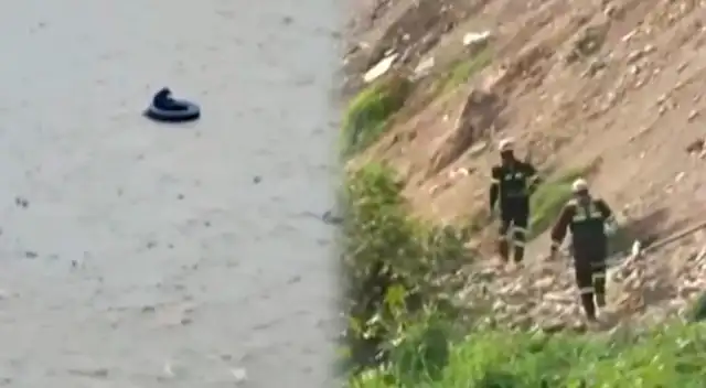 Efectivo policial intentó rescatar a perrito, pero por la fuerza del río fue arrastrado. Efectivo policial intentó rescatar a perrito, pero por la fuerza del río fue arrastrado.