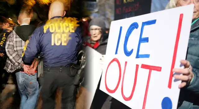 Agentes de ICE arrestan inmigrantes en Lawrence, Kansas.