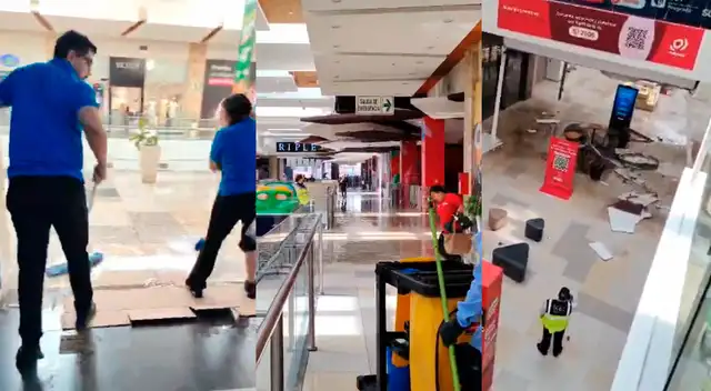 Cae parte de techo en mall de Bellavista y pone en riesgo a clientes.