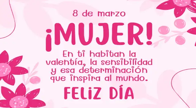 Descarga esta imagen conmemorativa por el Día de la Mujer 2026, ideal para dedicar un saludo.