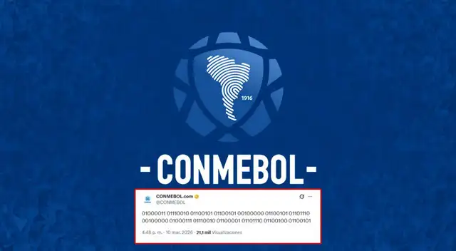 Conmebol sorprendió con mensaje en código binario.
