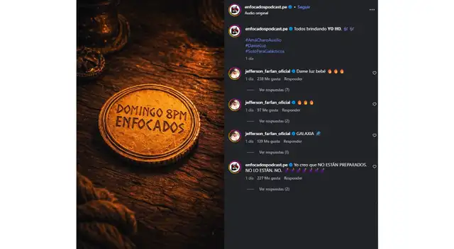 Así presento Enfocados a su nuevo entrevistado. Foto: Enfocados