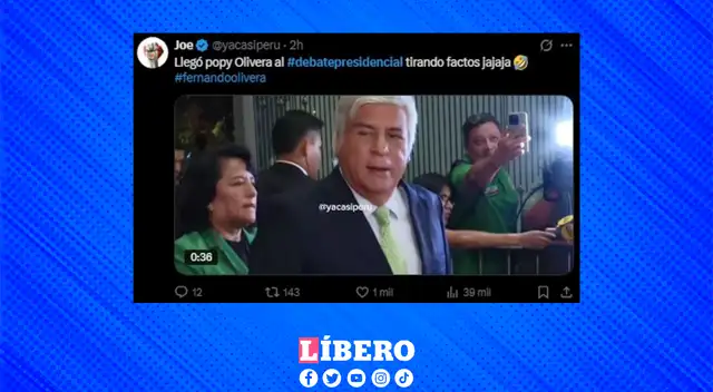 En la actualidad, Fernando Olivera no tiene mucha intención de voto. Está por debajo del 1%.