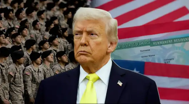 Circula una foto de Trump prometiendo ciudadanía a inmigrantes en el ejército.