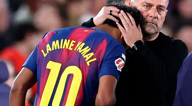 Lamine Yamal salió lesionado tras patear el penal del triunfo del Barcelona ante Celta de Vigo.