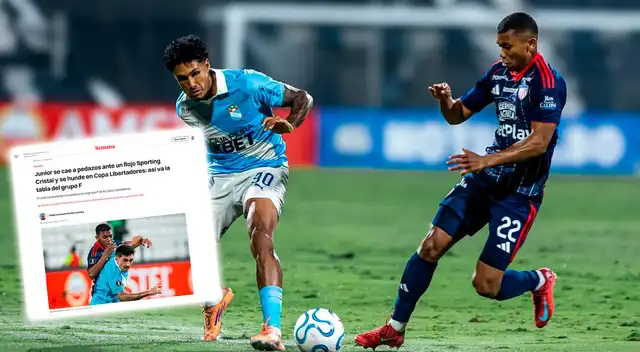 Sporting Cristal es noticia en Colombia tras superar a Junior.