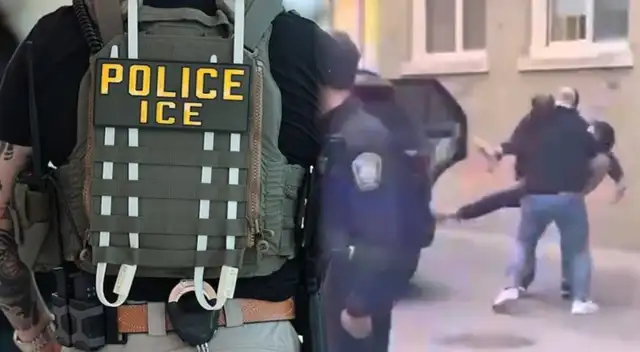 Agentes del ICE supervisan los tribunales locales.