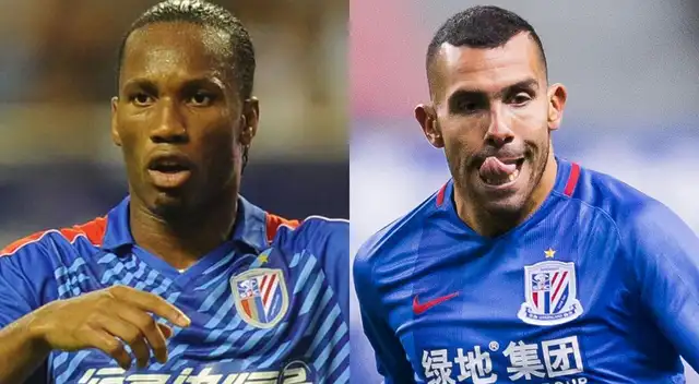 Didier Drogba y Carlos Tevez jugaron en Shanghai Shenhua de China, club que ahora desea a Adrián Ugarriza