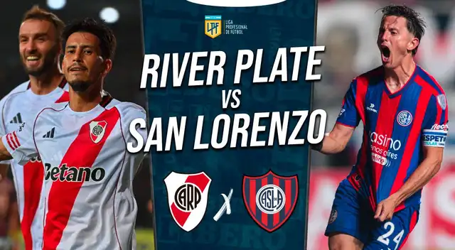River Plate y San Lorenzo juegan este domingo por los playoffs del Torneo Apertura 2026 de la Liga Profesional.