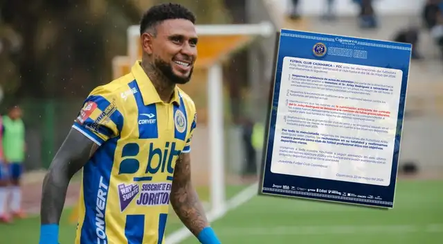 FC Cajamarca le responda a Arley Rodríguez por denuncia de extorsión