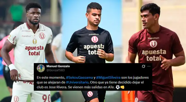 Sekou Gassama, Miguel Silveira, José Rivera, Universitario de Deportes Sekou Gassama, Miguel Silveira, José Rivera, Universitario de Deportes