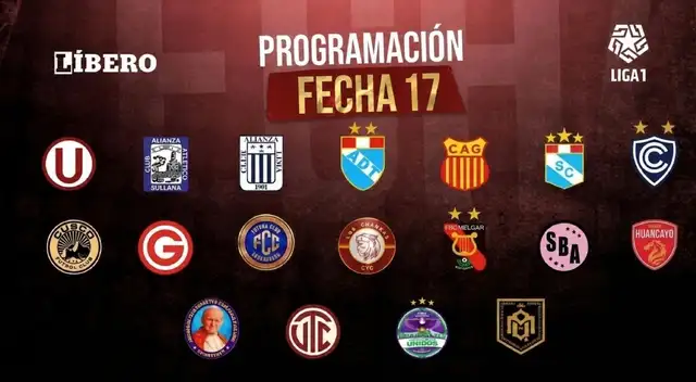 Conoce la programación de la fecha 17 del Torneo Apertura de la Liga 1