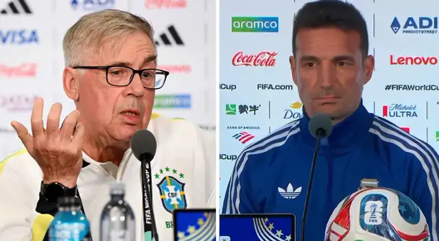 Scaloni se pronunció tras las reciente declaraciones de Ancelotti. Foto: composición Líbero/TyC Sports/AFP