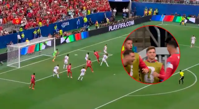 Gol de Cristiano Ronaldo para poner adelante a Portugal. Foto: composición Líbero/DSports