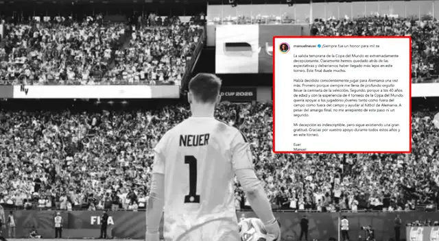 Manuel Neuer se despidió de la selección alemana. Foto: composición Líbero/IG