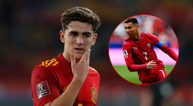 Gavi dio fuerte calificativo a Cristiano Ronaldo. Foto: composición Líbero