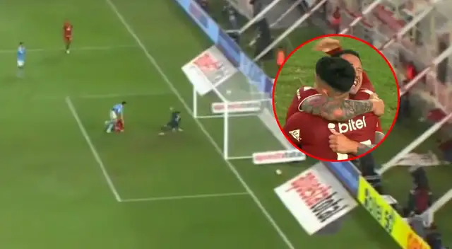 Golazo de Gianluca Lapadula para poner el 1-0 de Universitario ante Sporting Cristal en el Monumental. Foto: composición Líbero/L1 MAx