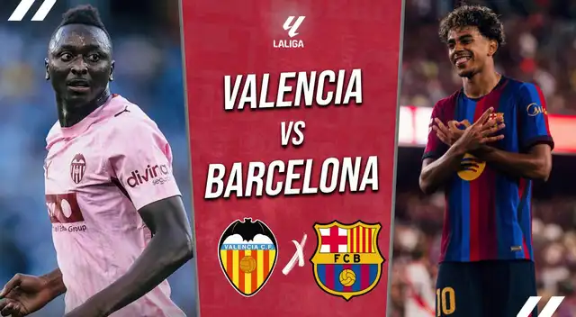 Barcelona y Valencia juegan este domingo por la fecha 4 de LaLiga EA Sports 2026-2027.