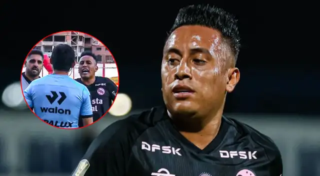 Christian Cueva indignado por arbitraje de Daniel Ureta en derrota de Sport Boys. Foto: composición Líbero/ L1 Max