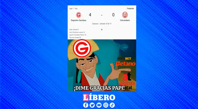 ¡Garcilaso le dio con todo! Universitario recibió un 4-0 y las redes sacaron la artillería de memes.