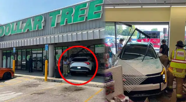 Un vehículo chocó contra el ventanal de un Dollar Tree en Somerset. Un vehículo chocó contra el ventanal de un Dollar Tree en Somerset.