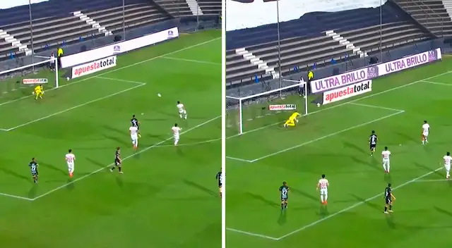 Autogol de Gianfranco Chávez para el 1-0 de Palestino ante Alianza Lima. Foto: composición Líbero/L1 Max