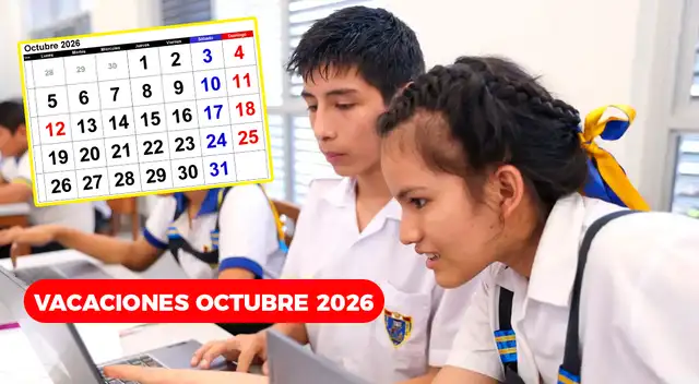 Conoce cuándo los estudiantes del Perú tendrán un periodo de vacaciones escolares en octubre de 2026.