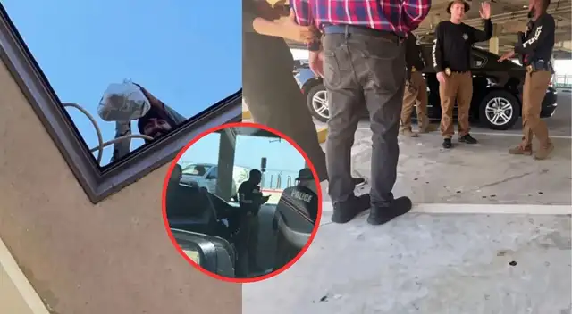 Agentes migratorios confrontan a techadores en Pensacola Beach durante la recuperación tras el huracán Isaías. Agentes migratorios confrontan a techadores en Pensacola Beach durante la recuperación tras el huracán Isaías.