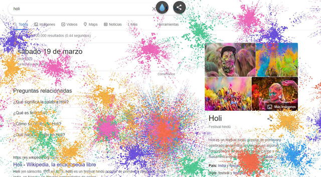 Celebra el festival holi desde google Celebra el festival holi desde google