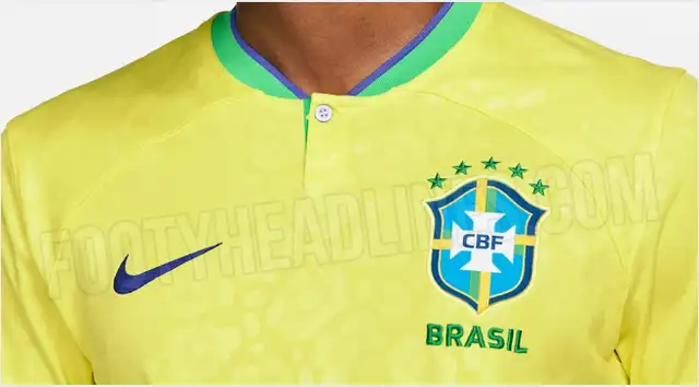 Posible camiseta de la Selección de Brasil para el Mundial Qatar 2022.   