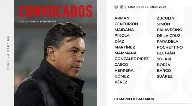 Convocados de River Plate.