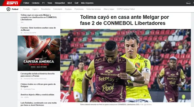 Melgar vs Tolima