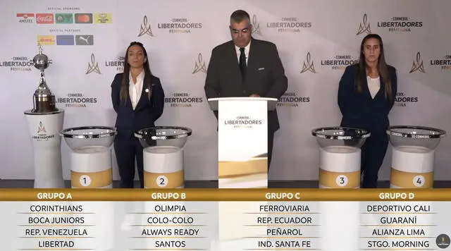 Así quedaron los grupos de la Copa Libertadores Femenina 2024 | Foto: Conmebol Libertadores   