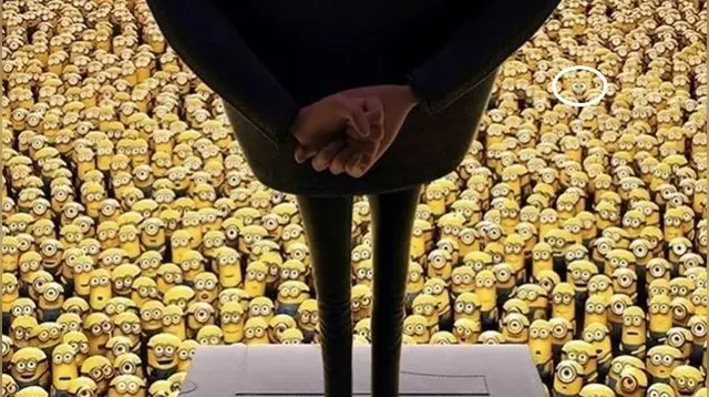 solución al reto visual de Bob Esponja entre multitud de Minions